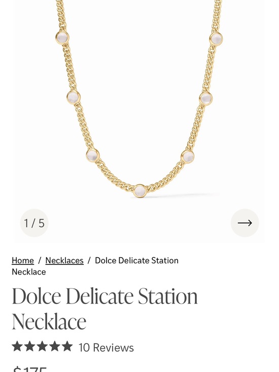 Julie Vos Jewelry - Julie Vos Gold Station Necklace with White Accents
